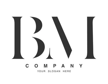 BM logo design. Initial letter b and m serif font style. Creative classic c.. Stock Illustration