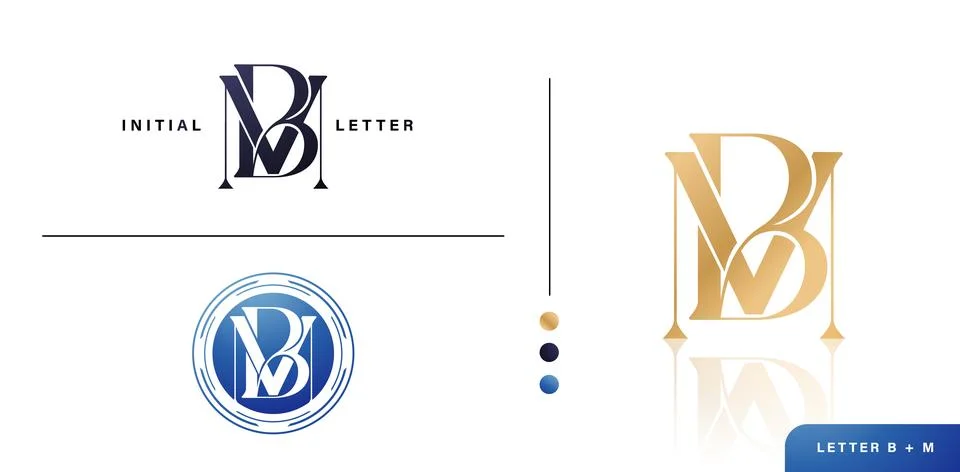 BM Monogram Letter Stock Illustration