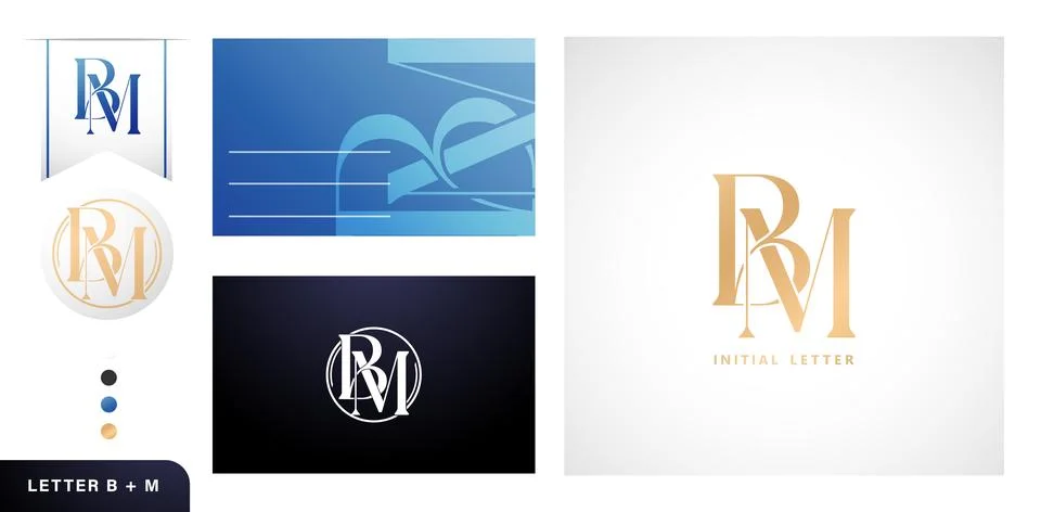 BM Monogram Letter Illustrazione stock