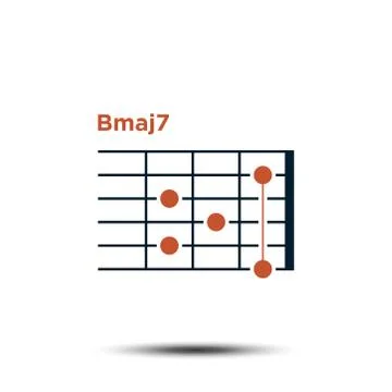 Bmaj7, Basic Guitar Chord Chart Icon Vector Template イラスト素材