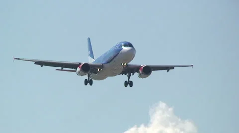 BMI airplane overhead landing or take off Stock Footage 24850102