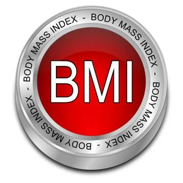 BMI - Body Mass Index Button - 3D illustration Stock Illustration