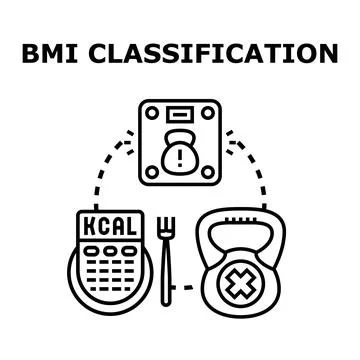 Bmi classification measuring body weight health concept Stock Illustration