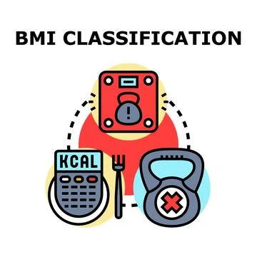 Bmi classification measuring body weight health concept Stock Illustration