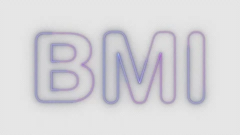 Bmi neon effects, text animation on transparent background Stock Footage 303616142