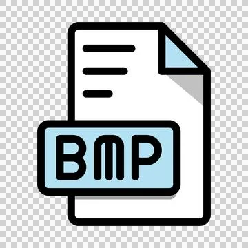 BMP File Format Icon. Bold outline design with editable stroke width.  Stock Illustration