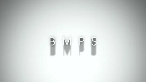 BMPs 3D title animation with shadows on a white background Video stock 296526892