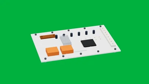 Bms module battery 3d loop green screen 動画素材 343073505