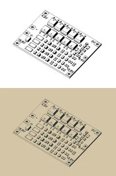 BMS module isometric illustrations Stock Illustration