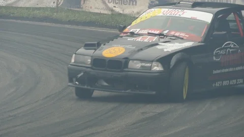 BMW drift car (slow motion) Stock Footage 101707777