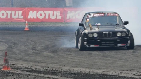 BMW Drift car in smoke Stock Footage 101682055