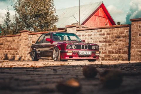 BMW E30 Stance  (9) Stock Photos