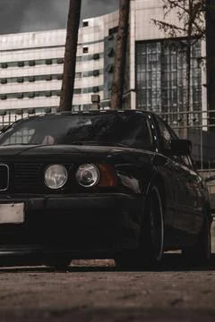 BMW e34 black Foto stock