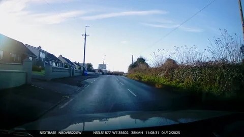 BMW Fails to Drift on a Roundabout, Mullingar, Ireland - 09 Dec 2025 Stock Footage 323217289