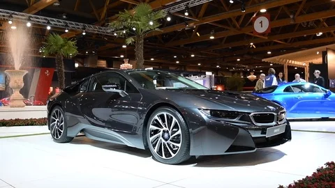 BMW i8 coupe plug-in hybrid luxury sport... | Stock Video | Pond5