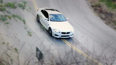 BMW Long Take Driving fast through Los Angeles hills Stock Footage 42886718