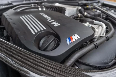 BMW M2 Competition engine Stock Photos