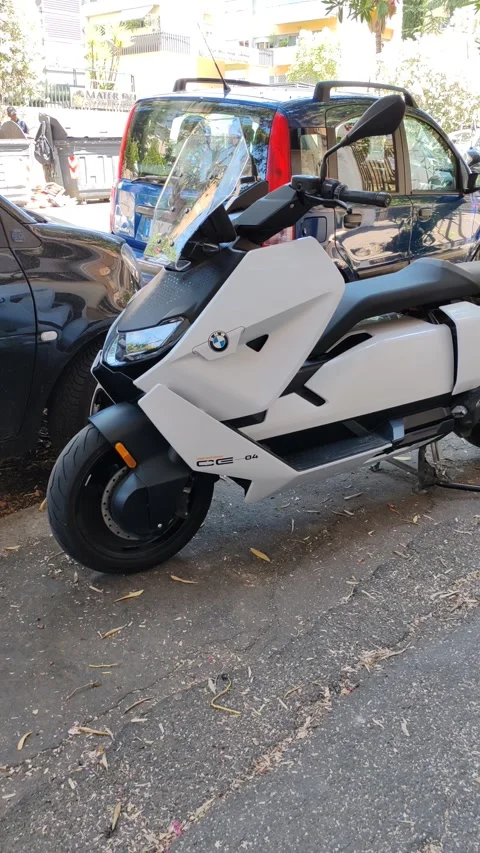 A BMW Motorrad Definition CE 04 scooter Stock Footage 277579842