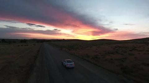 BMW in the Sunset Stock Footage