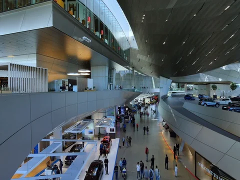 BMW World interior in Munich Video stock 76496573