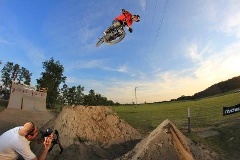 Bmx 360 jump Stock Photos