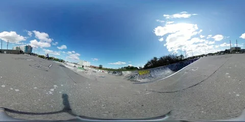 BMX 360 in a skateboard park Stock Footage 80273735