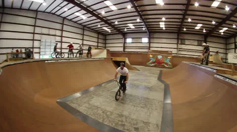 Bmx 360 spine ramp Stock Footage 23763520