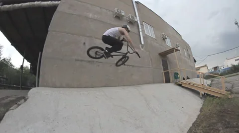 BMX bicycle trick tabletop Stock Footage 51544261
