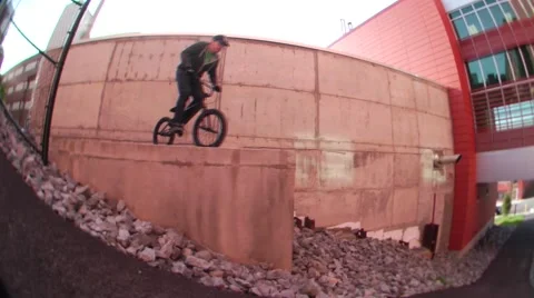 Bmx big drop Stock Footage 56566453
