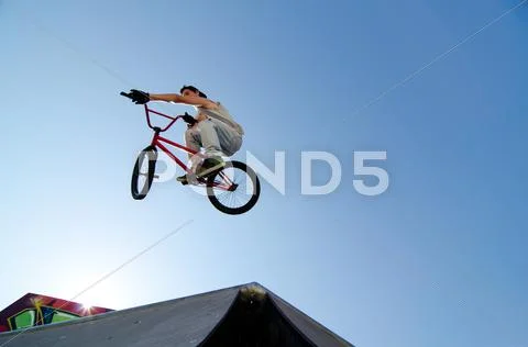 Bmx bike stunt table top Stock Photos