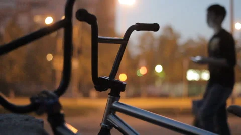BMX bike on the Sunset Stock Footage 51545324