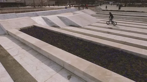 BMX bikers - drone camera Stock Footage 61425867