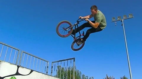 BMX Jump Slow Motion Stock Footage 10827017