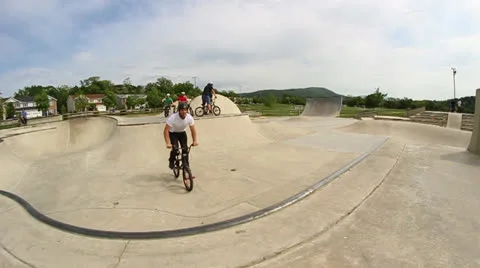 Bmx no hander to manual Stock Footage 23764790