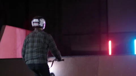 BMX no hander trick on jump Stock Footage 139948091