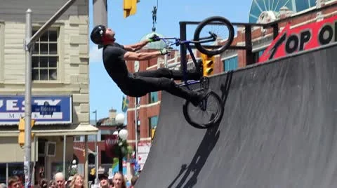 Bmx rider does an insane set of tricks Stock Footage 8960039