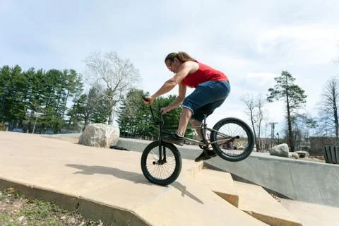 BMX Rider Doing Tricks Stock Photos