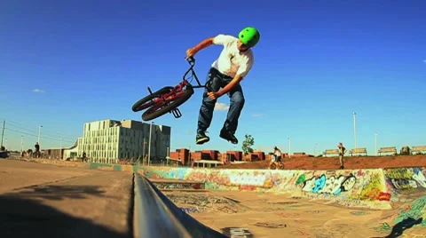 BMX Slow Motion Tailwhip 360 Stock Footage 10765494