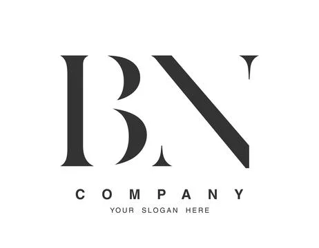 BN logo design. Initial letter b and n serif font style. Creative classic c.. Stock Illustration