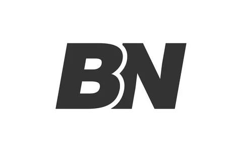 BN Techno Editable Font Logo For Corporate Branding. Bold, Futuristic Desig.. Stock Illustration