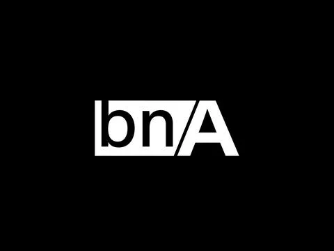 BNA Logo and Graphics design vector art, Icons isolated on black background Illustrazione stock