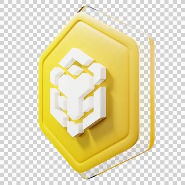 BNB Badge Right View Crypto Isolated On White Background Blockchain Technology Stock Illustration