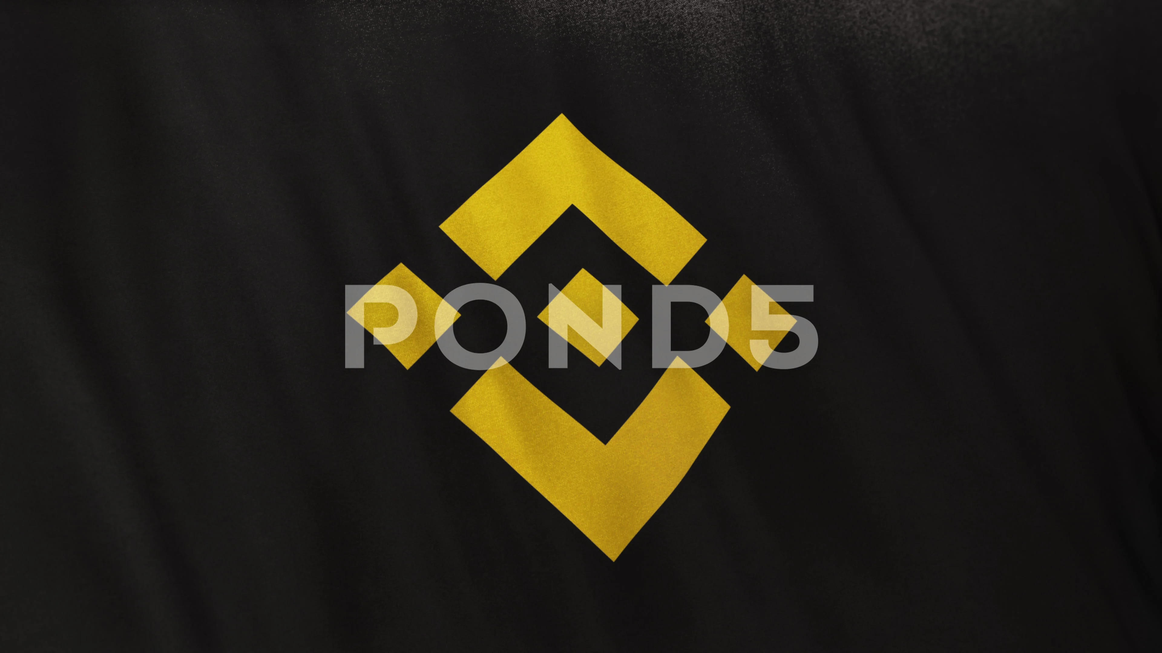 BNB Binance Coin icon logo on full-frame black flag loop banner background