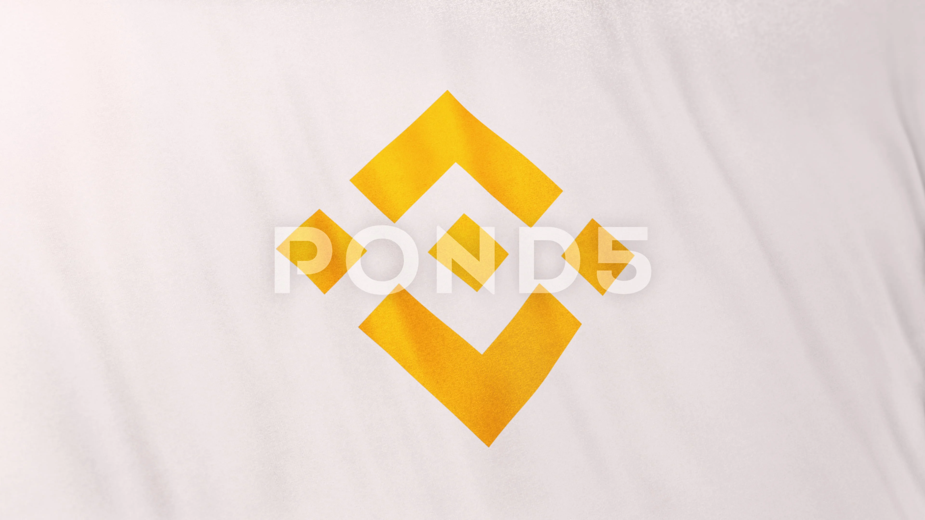 BNB Binance Coin icon logo on full-frame white flag loop banner background