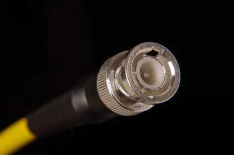 BNC connector of RF cable Stock Photos