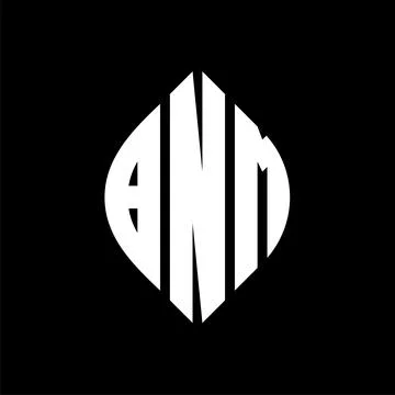 BNM circle letter logo design with circle and ellipse shape. BNM ellipse lett Stock Illustration