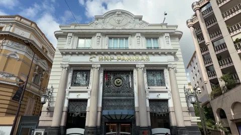 BNP Paribas Building Facade Monte Carlo Monaco - Static View Stock Footage 346418657