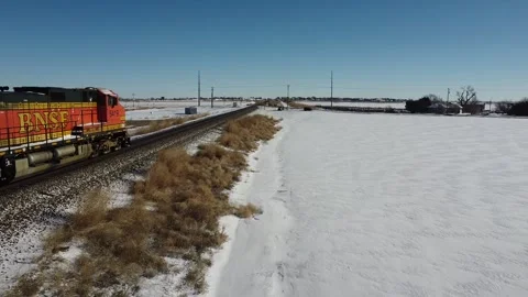 BNSF freight train in Colorado Video stock 244918037