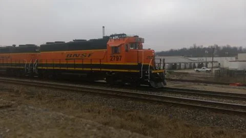 BNSF Locomotive In Monett Missouri. Stock Photos