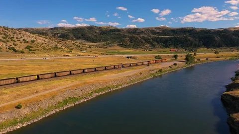 BNSF Train Montana 스톡 동영상 117221198